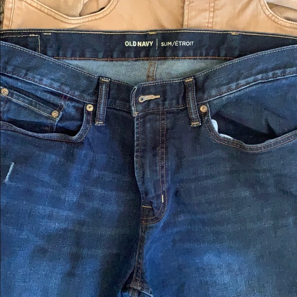 36X32 COMBO! Old navy slim blue & H&M khaki denim - Picture 2 of 4